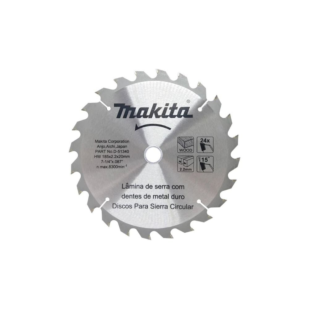Lâmina Para Serra Circular Makita Widea 185MMX20MMX24 | D-51340