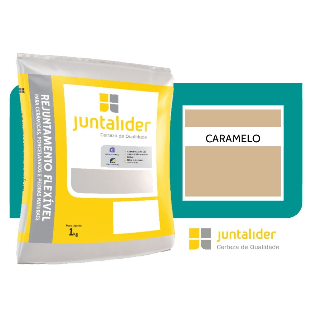 Rejunte Juntalider 4 Pacotes com 1KG Caramelo