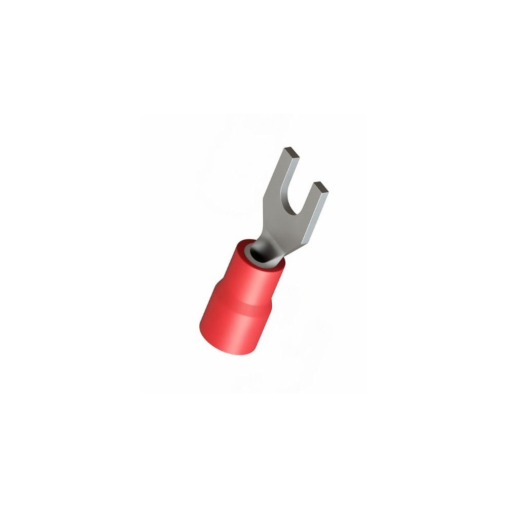 Pré-Isolado Crimper Forquilha 0.5/1.5 Vermelho M4 TPF214 FR2464-C