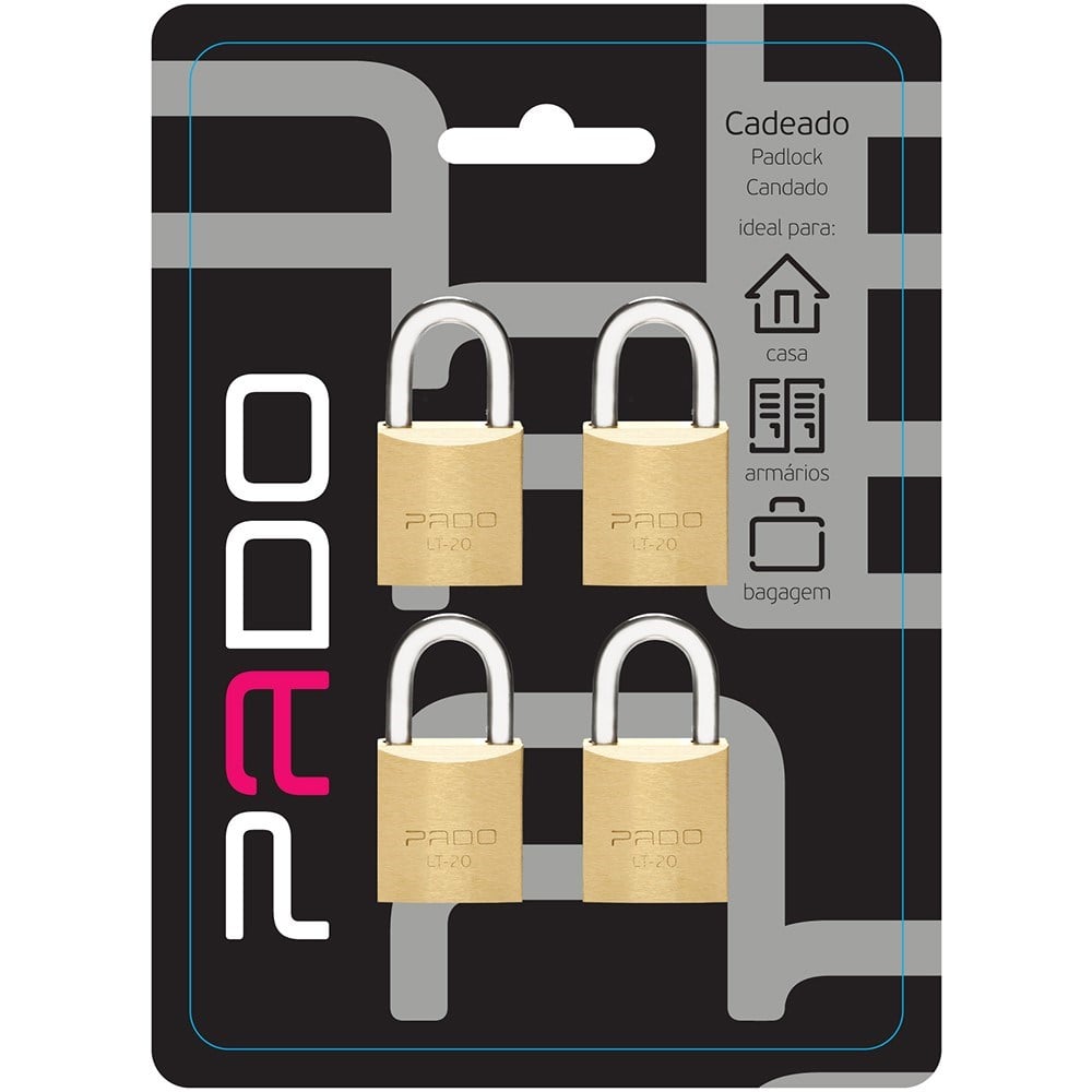 Cadeado Pado Segredo Igual 20mm Blister 4 Peças 51003000