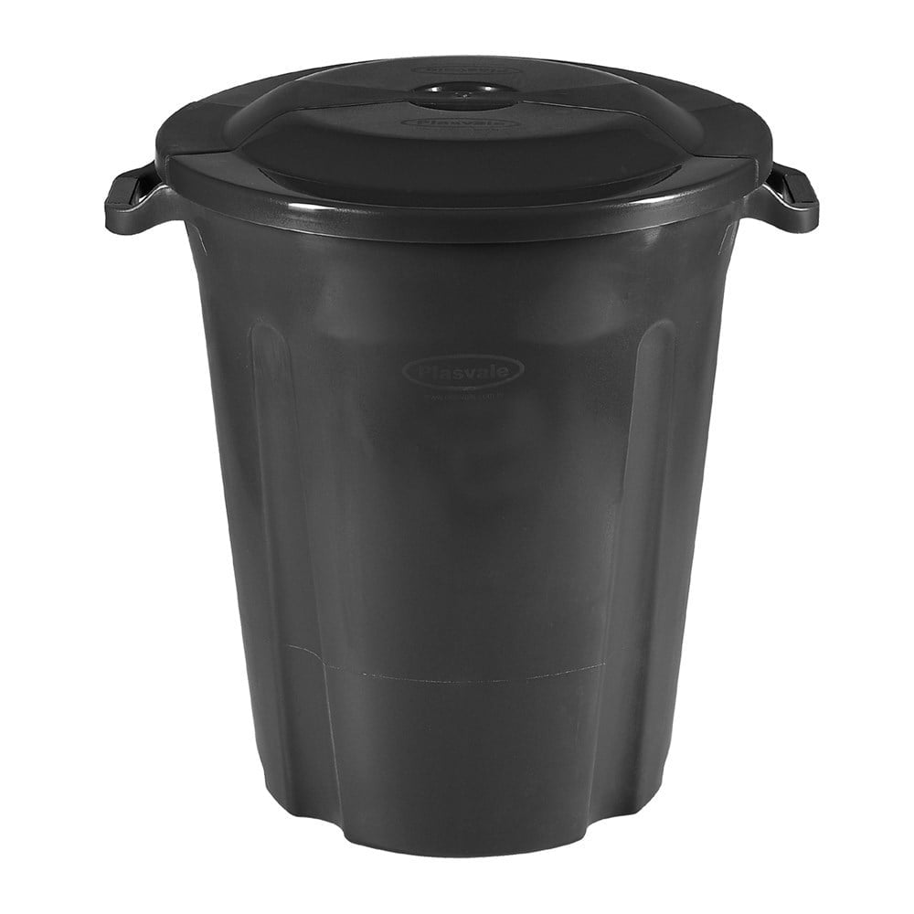 Lixeira Plasvale Recycle 97L Preta com Tampa 164LP8990