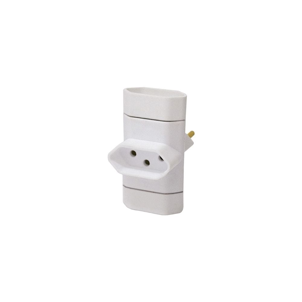 Pino 3 Saídas 2 Polos+Terra Perlex Branco 345BR