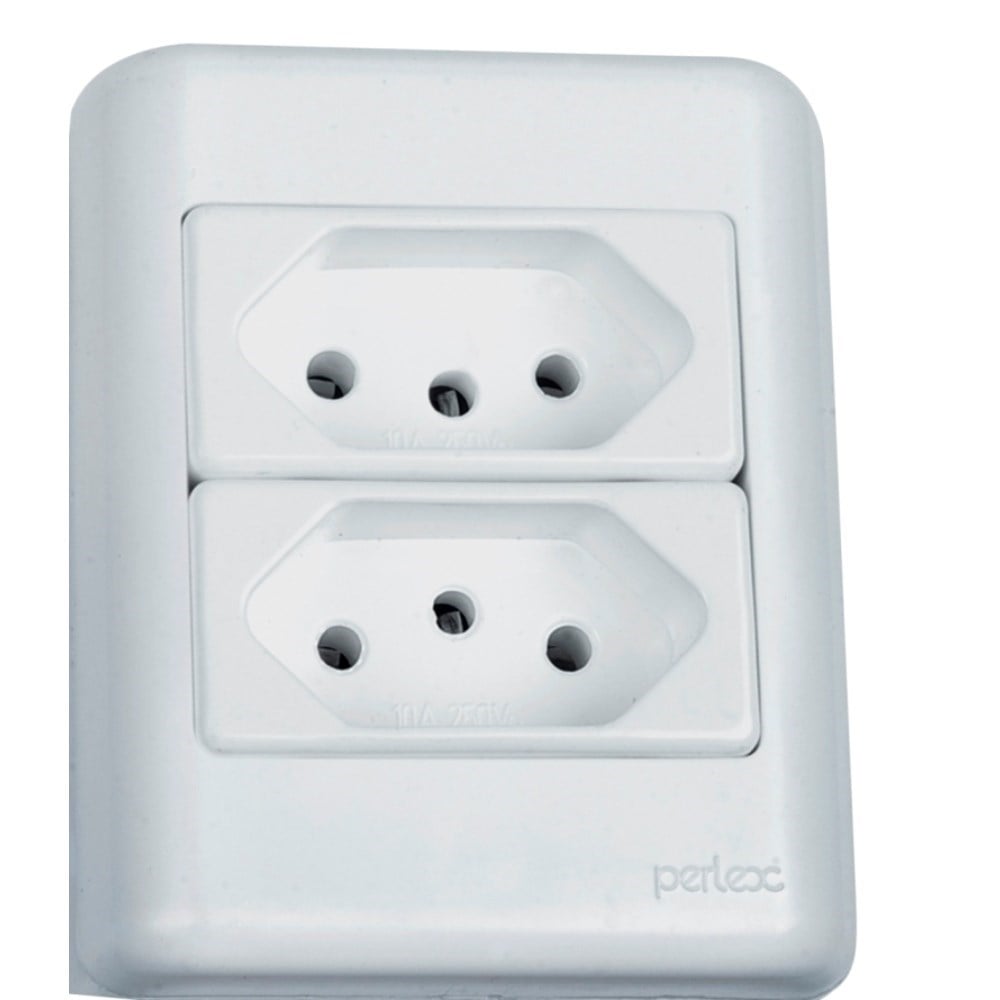 Sistema Perlex Branca (2 Tomadas 10/10a) 3011/11BR