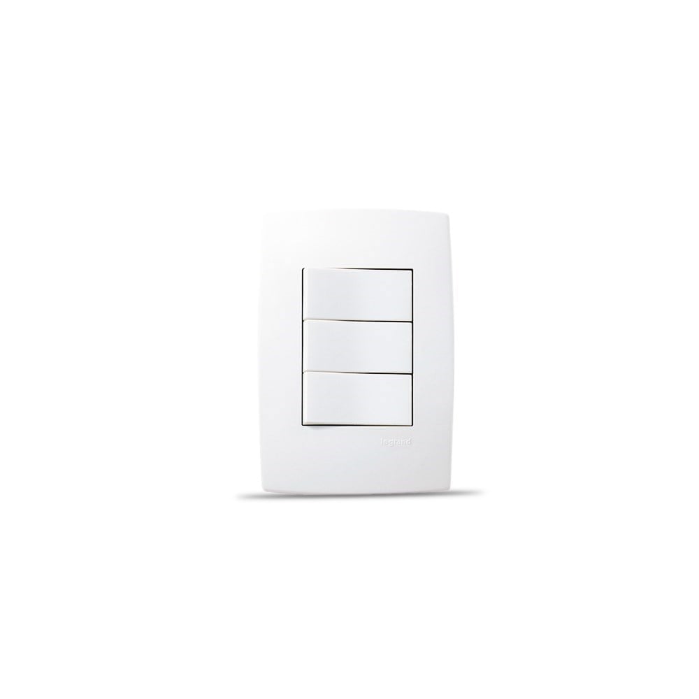 Conjunto Pial Plus 4X2 Branco com Placa 3 Simples 613100