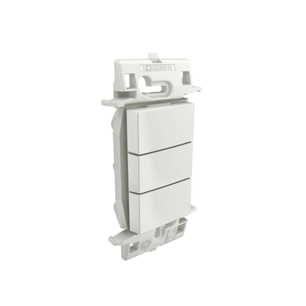 Interruptor Lorenzetti Zuli 4x2 - Branco sem Placa (3 Paralelos) | LZ222