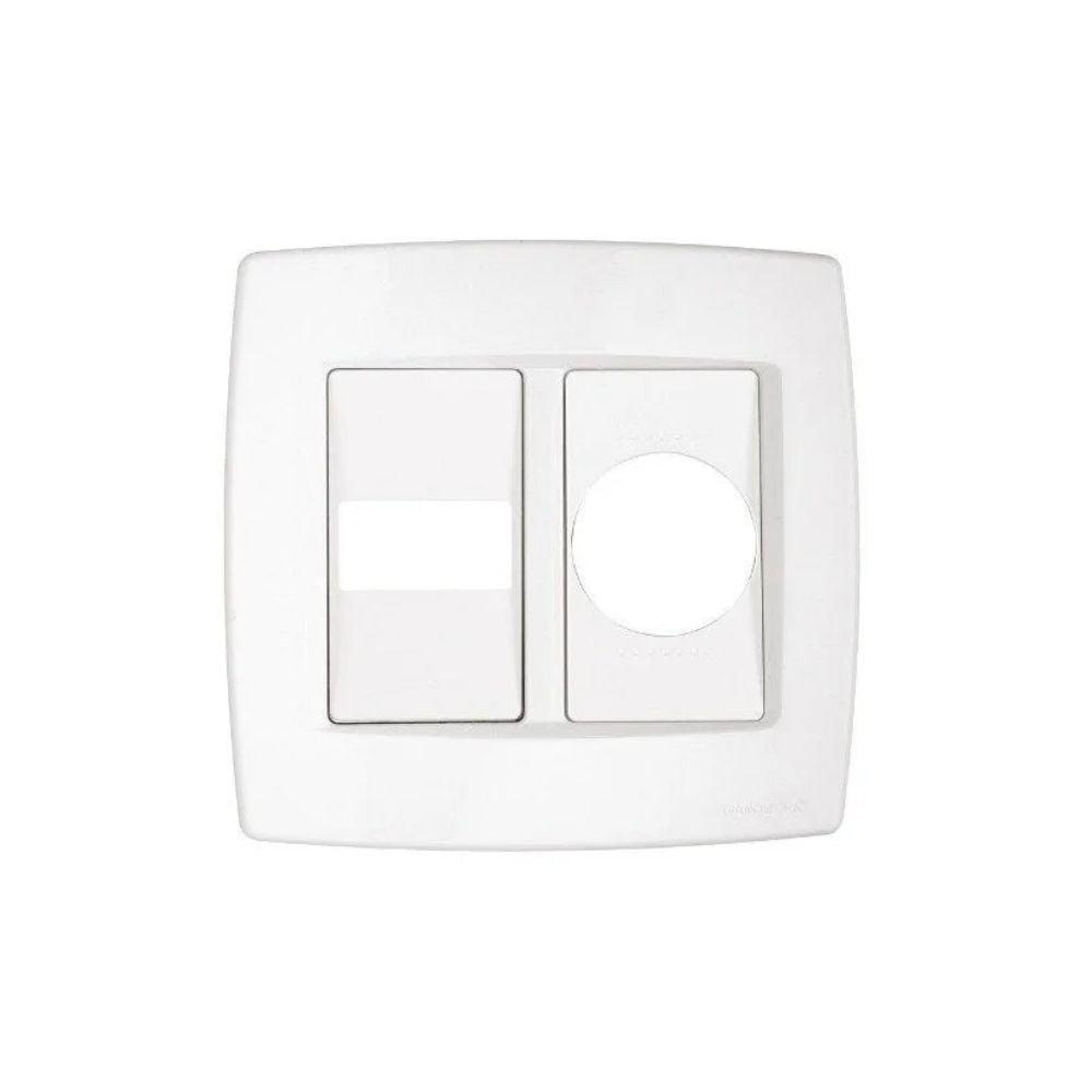 Placa Tramontina Trii - 4x4 (1 Módulo Redondo + 1 Módulo) | 57103013