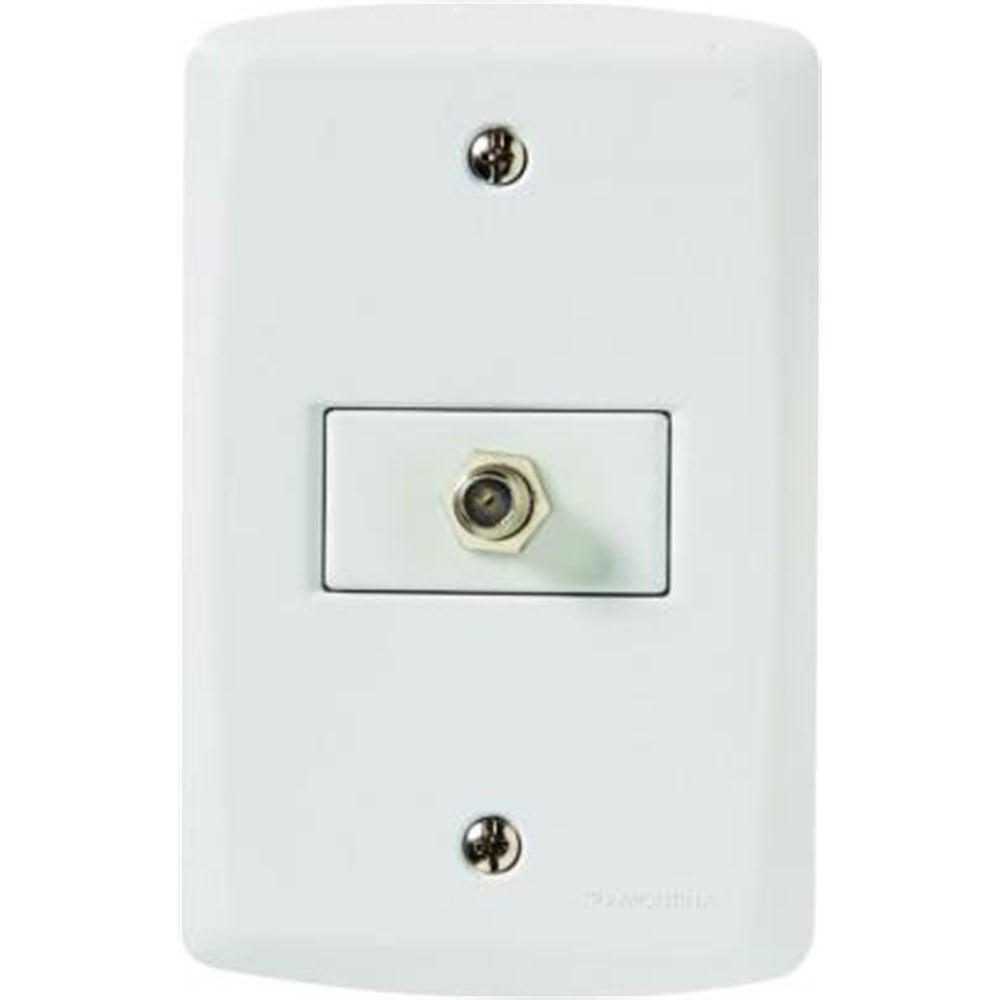 Conjunto Tramontina Lux 4X2 Branco com Placa 1 Tomada TV 57145017
