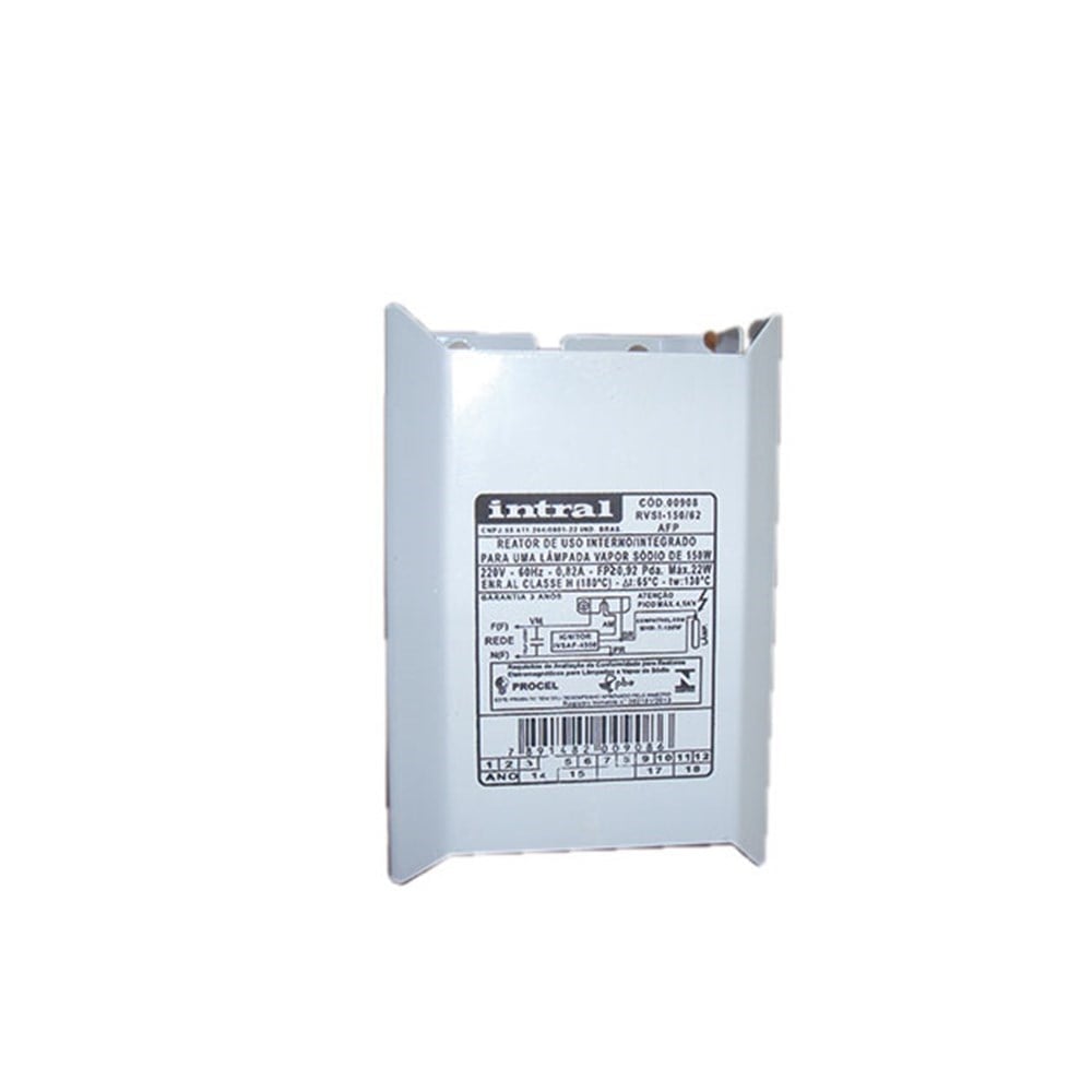 Reator Intral Vapor Sódio Interno 150W Ignitor+Capacitor Alto Fator 908