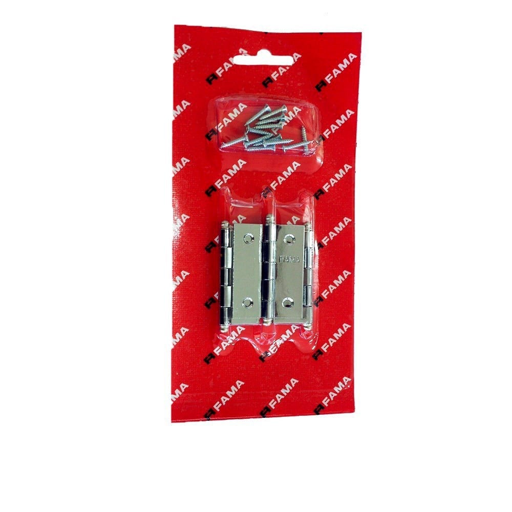 Dobradiça Fama 1295 Ferro Cromado Bicromatizado 3.1/2" Blister com 3 Peças 789153320604