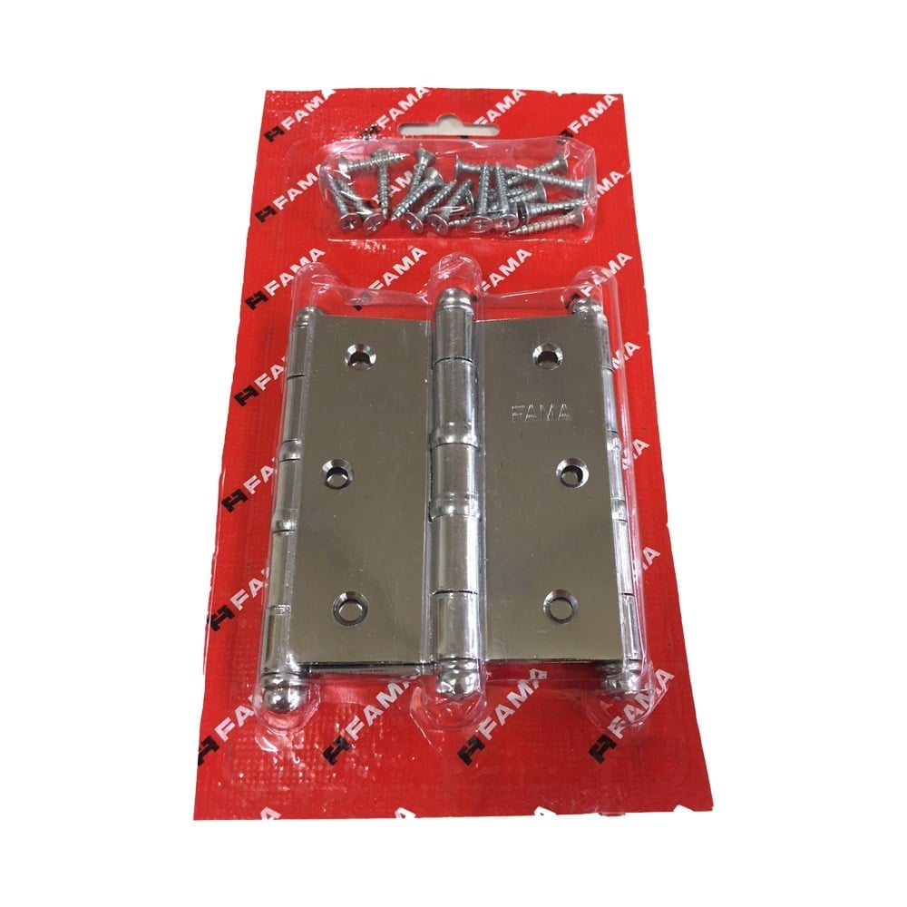 Dobradiça Fama 1535 Ferro Cromado Bicromatizado 3.1/2 X 3 com Anel com 3 Peças 789153320612