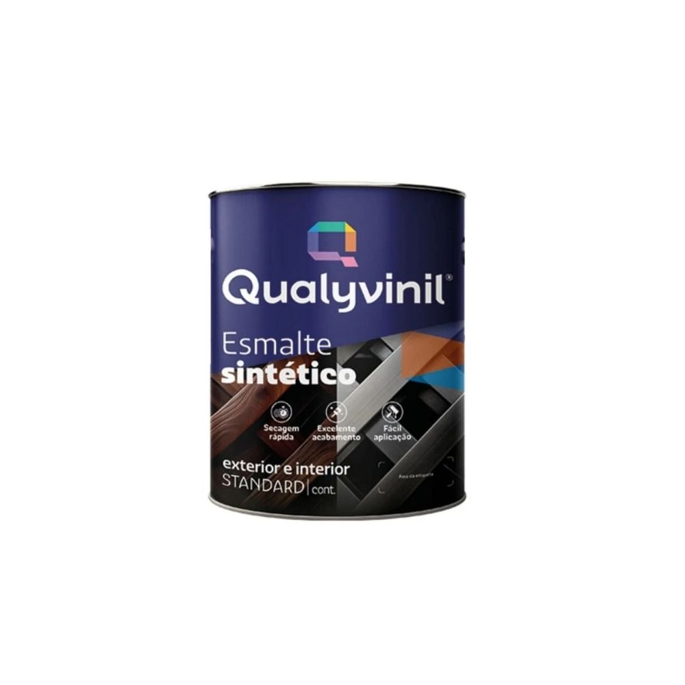 Qualyvinil Tinta Esmalte Sintético Madeira Metal 225ml - Cinza Escuro - imagem 1