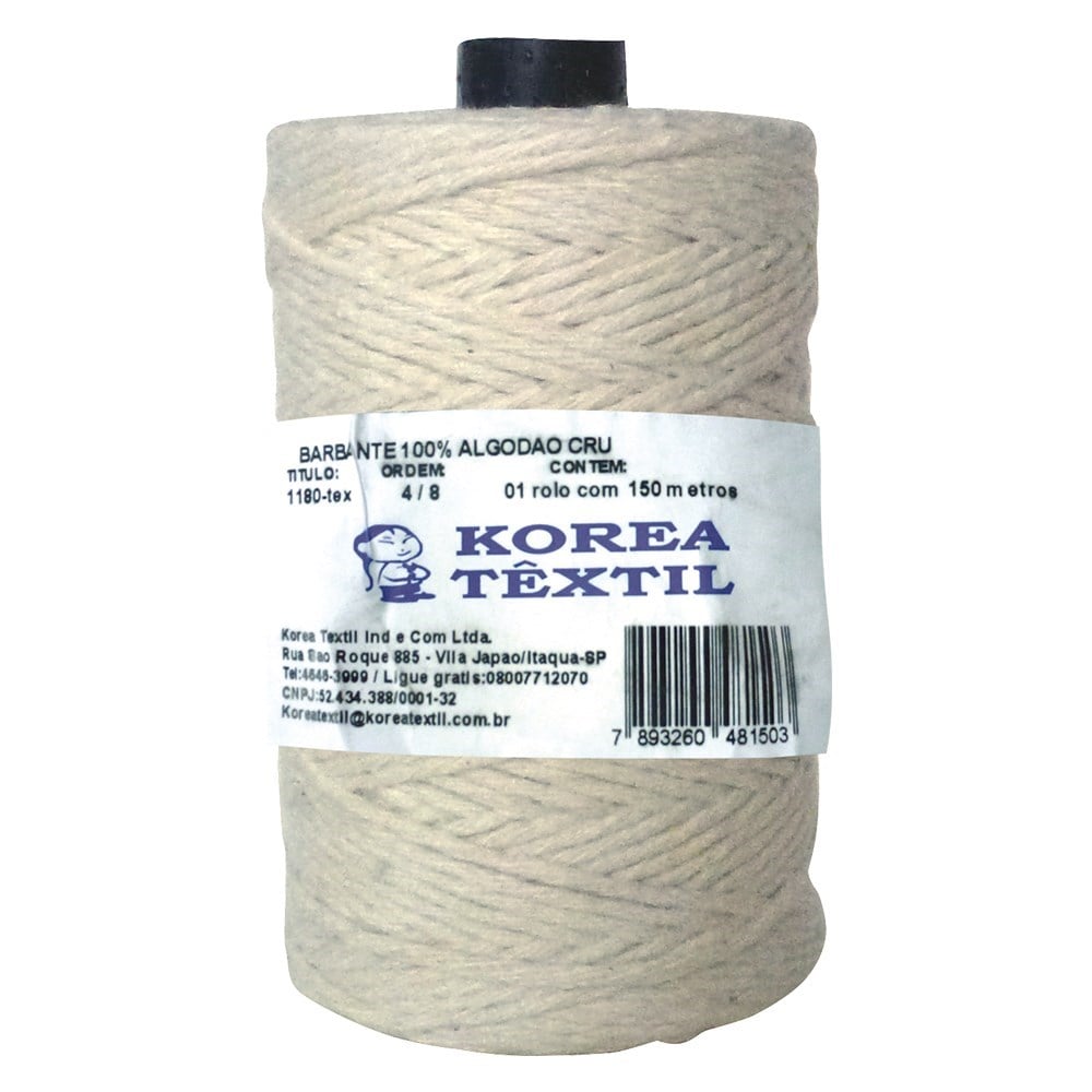 Barbante Korea de Algodão 12 Fio de 4mm 120MT 522