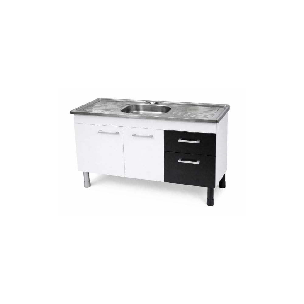 Gabinete para Banheiro Light 1,20m com Pés 2 Portas 114x50x82cm Branco e Preto - imagem 1