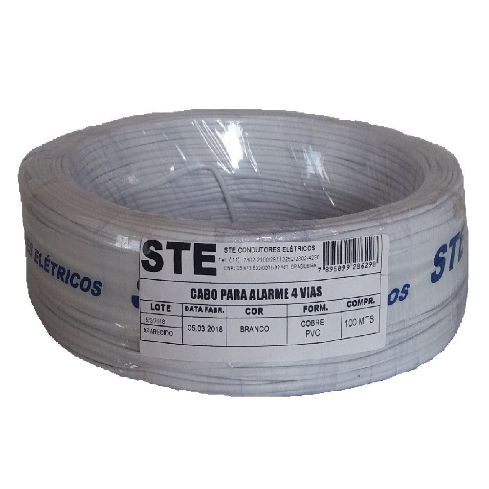 Cabo Alarme Ste 4 Vias 0.40MM 100M 159 Branco 732