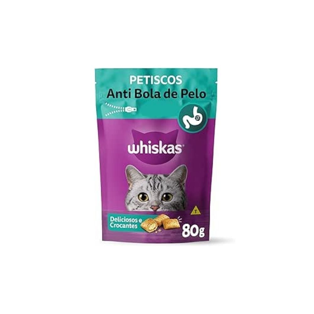 Petisco para Gatos Adultos Temptations Anti Bola de Pelo Whiskas 80g - imagem 1