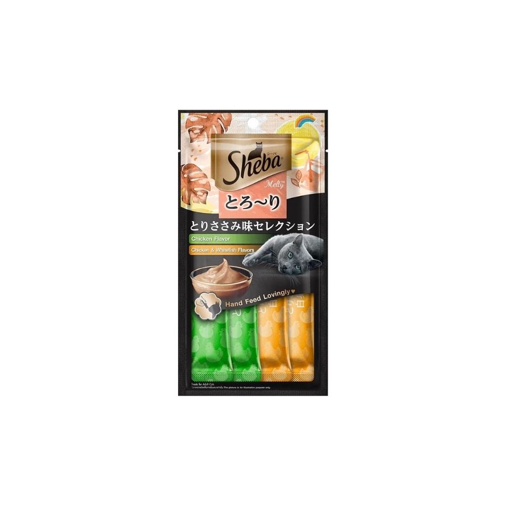 Petisco Sheba Frango E Frango & Peixe Branco Gato Adulto 4 Um - imagem 1