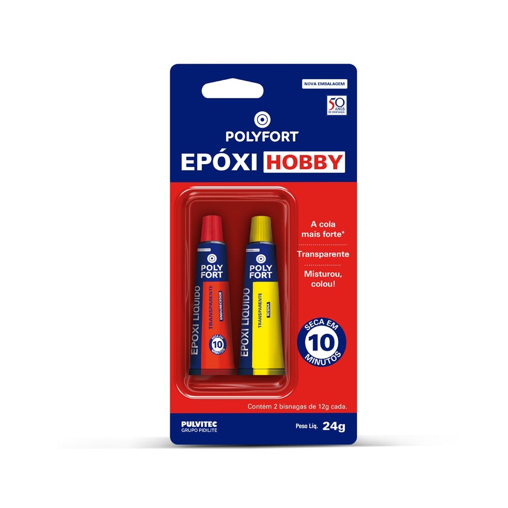 Adesivo Epóxi Líquido Polyfort 10 Minutos 24G Pulvitec | EA004