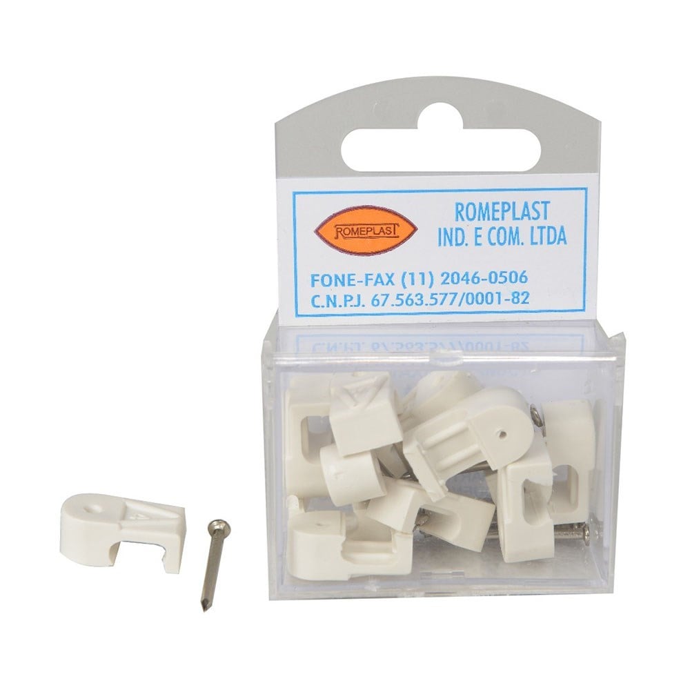 Grampo Fixa Fio Tipo Garra Romeplast 10/12 N4 com 12 Peças 7896173400043