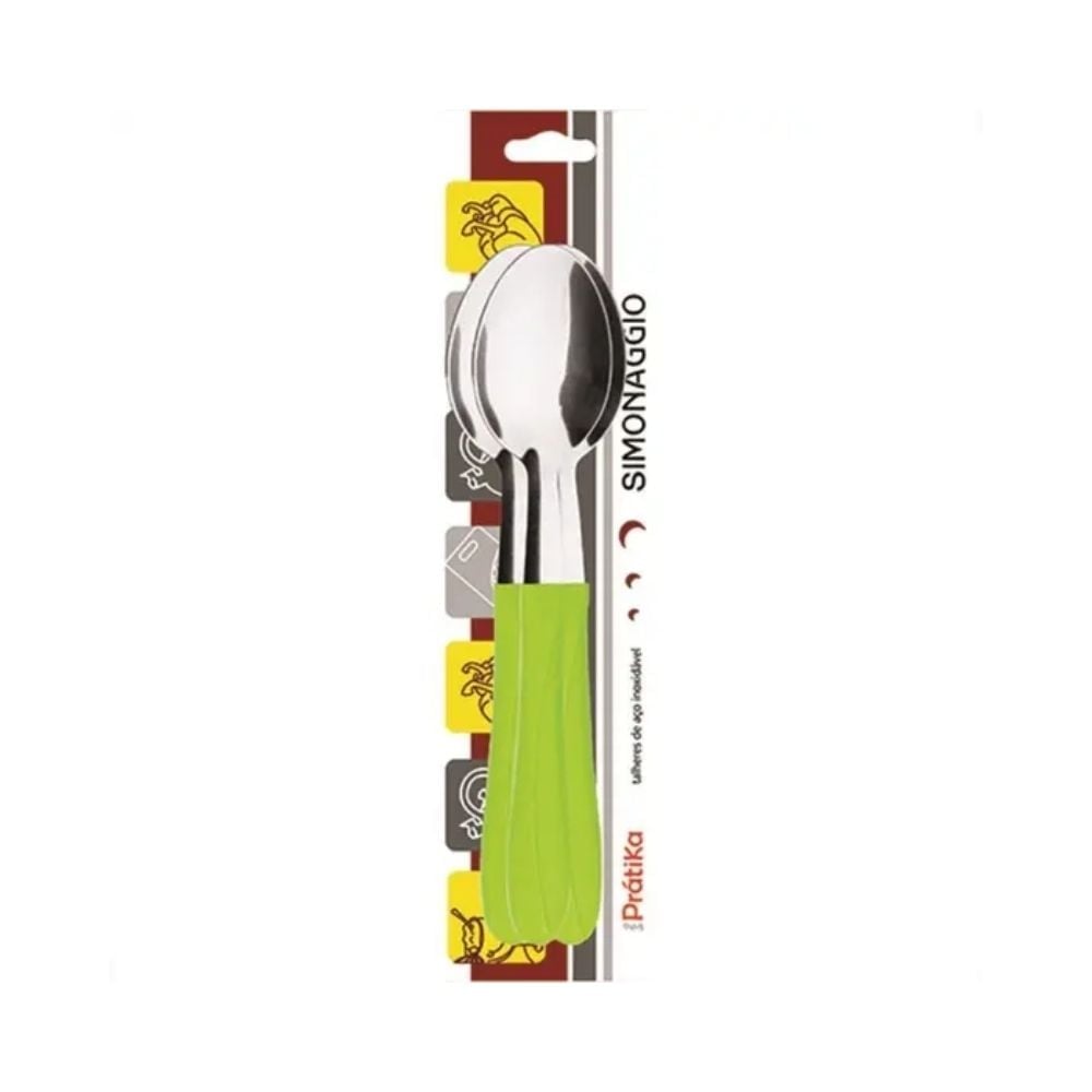 Colher Simonaggio - Mesa Pratika 3 Peças Verde | 3313