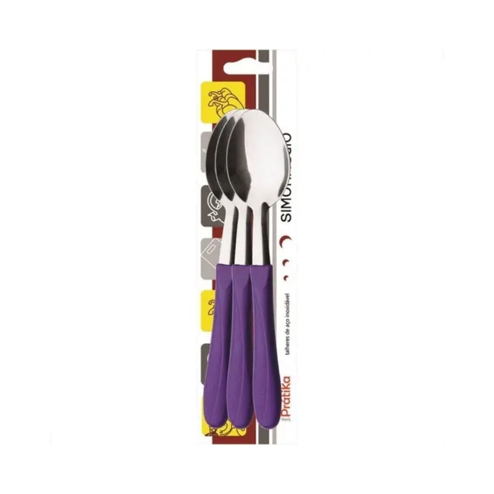 Colher Simonaggio - Mesa Pratik 3 Peças Beringela | 1201030101004