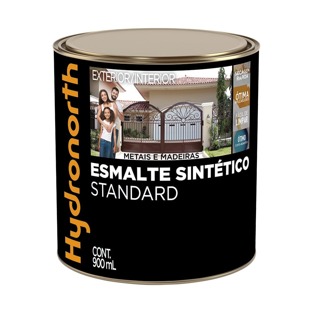 Tinta Esmalte Hydronorth Standard Acetinado para Metais e Madeiras 900ml Vermelho | 00043486