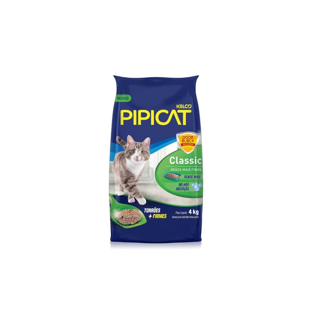 Areia Higiênica Pipicat Classic Para Gatos 4kg - imagem 1