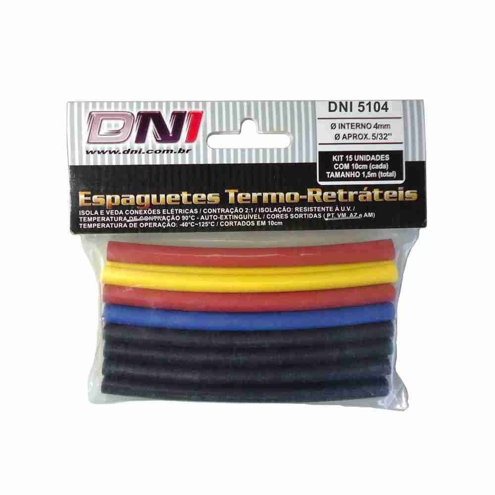 Espaguete Termo Retrátil DNI 4mm com 15 Peças 5104
