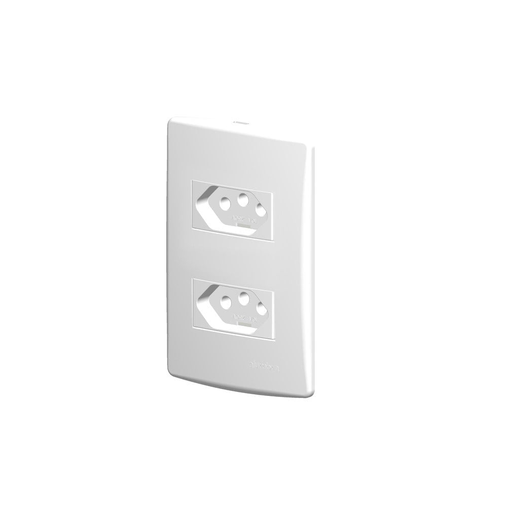 Conjunto Siena 4X2 Branco com Placa 2 Tomadas 10A-V 6083
