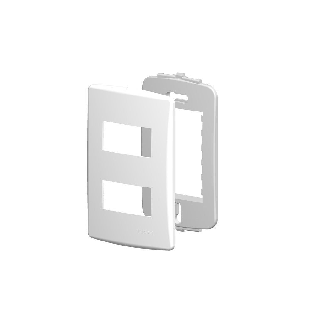 Placa Alumbra Siena 4x2 Branca (2 Modulos Distanciados) 6406 - imagem 1