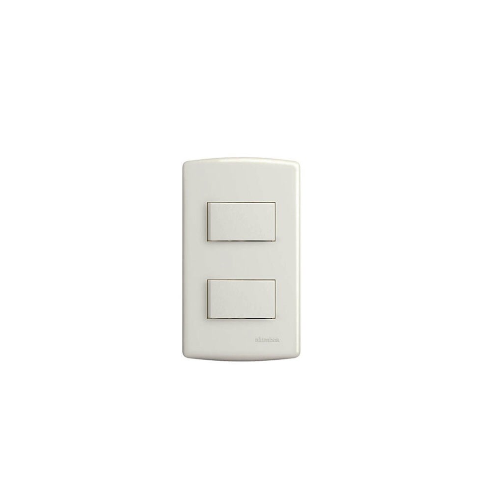Conjunto Siena 4X2 Branco com Placa 2 Simples Horizontal 6521