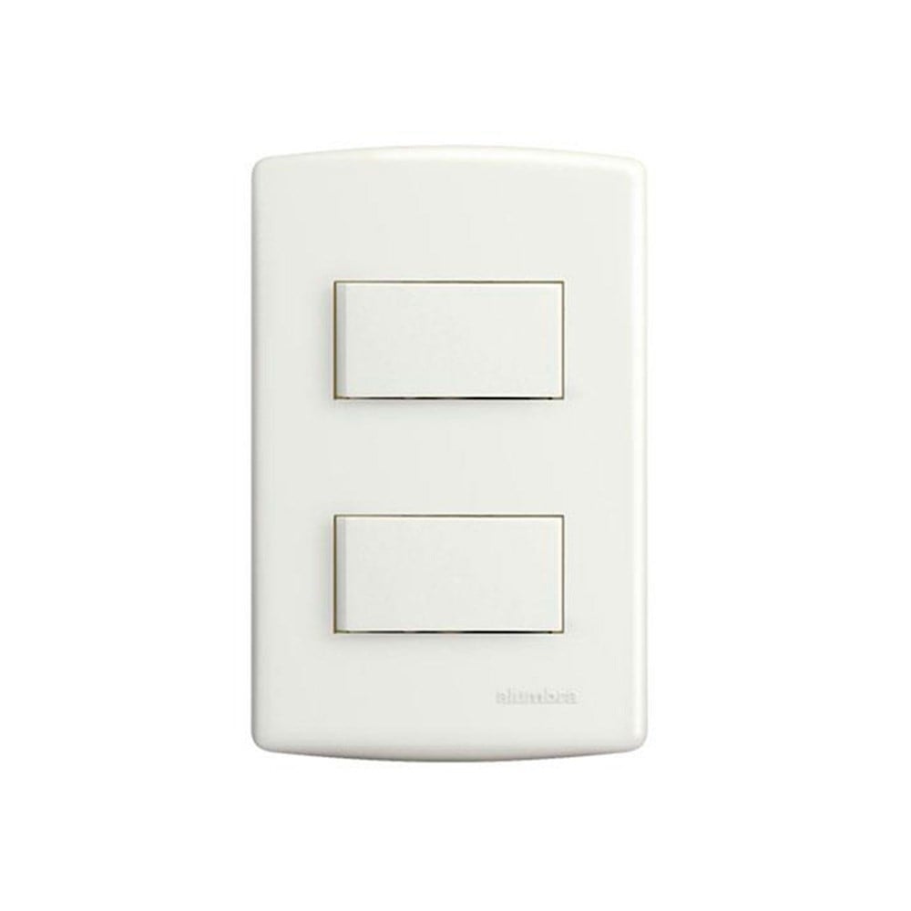 Conjunto Siena 4X2 Branco com Placa 1 Simples + 1 Paralelo Horizontal 6522