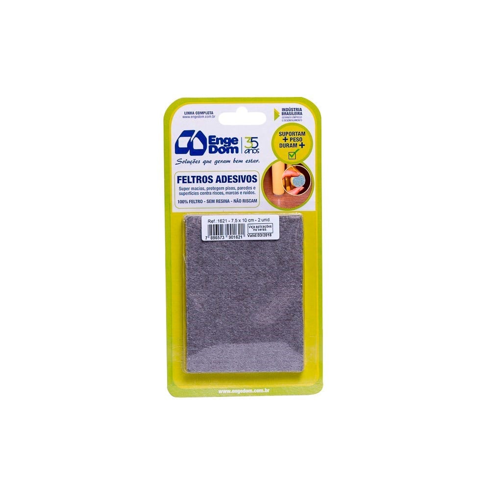 Feltro AA Engedom Cinza Reto 7.5x10 2 Peças 1621
