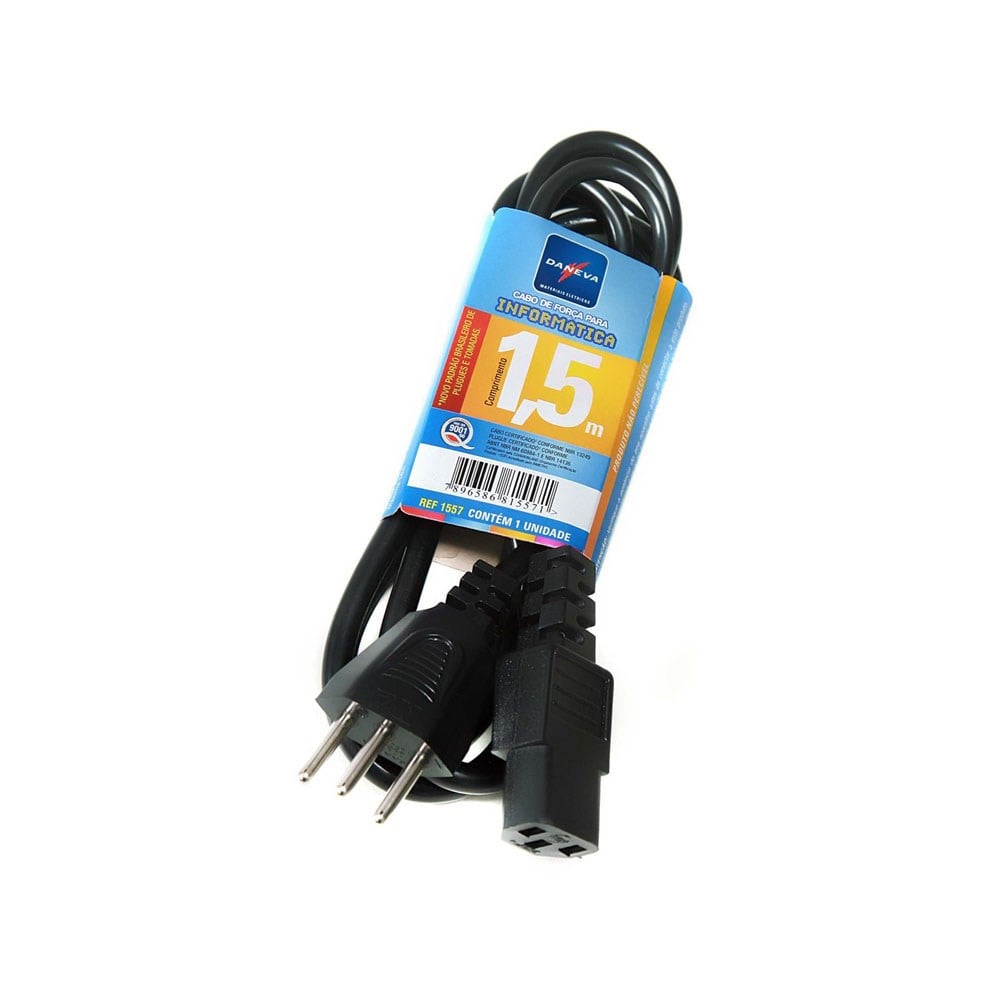 Cabo Força Micro/Fax Daneva 1.5m 1558 Saquinho DN1558