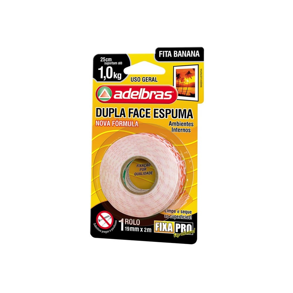 Fita Dupla Face Adelbras Espuma 19 X 2M 0816000002.