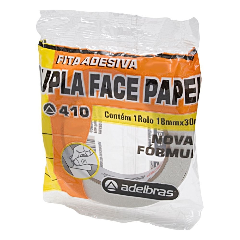 Fita Dupla Face Adelbras de Papel Branca 18 X 30M Flowpack 0813000015
