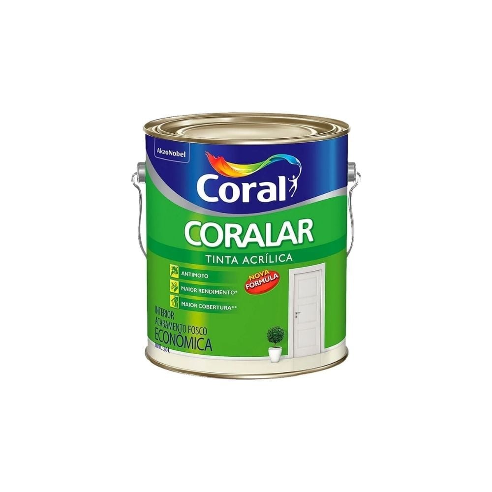 Tinta Acrílica Fosca Antimofo Parede 3,6 Litros Coral Coralar - Areia - imagem 1