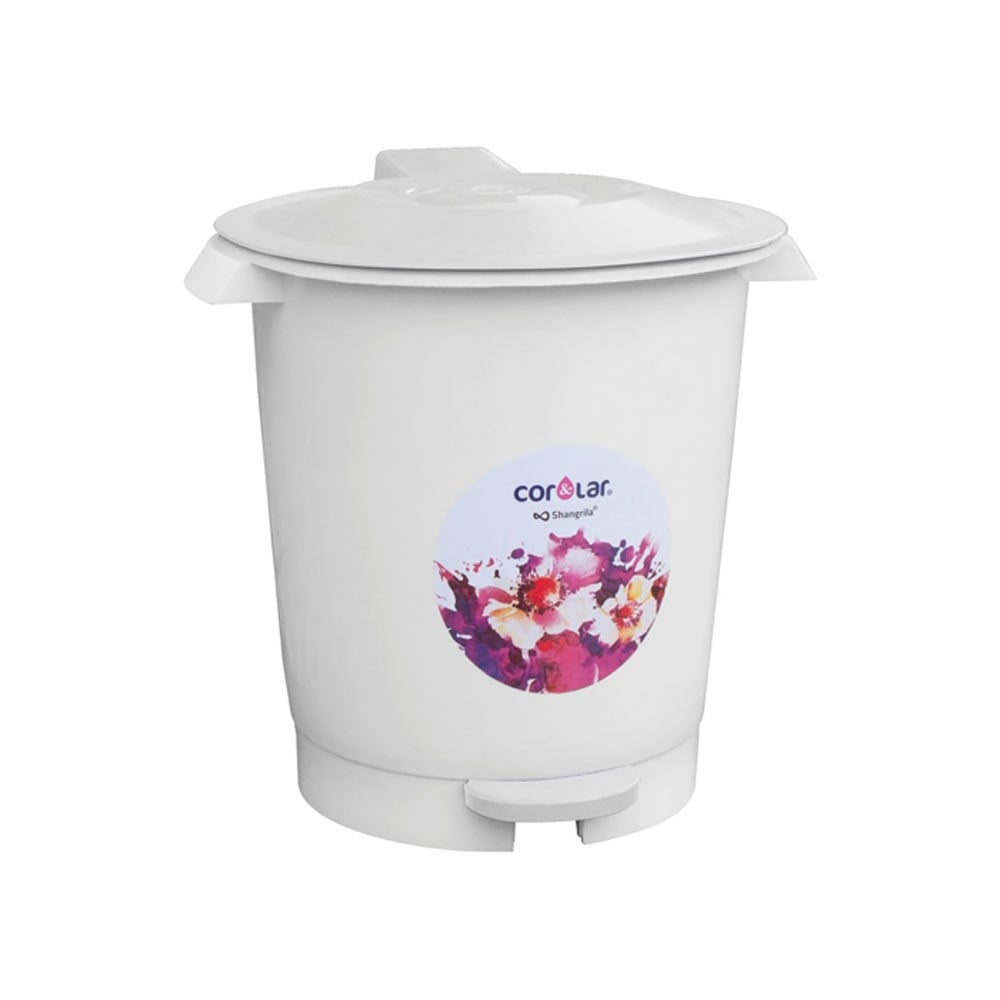 Lixeira Shangri-La com Pedal 12L Redonda Branca 1840101
