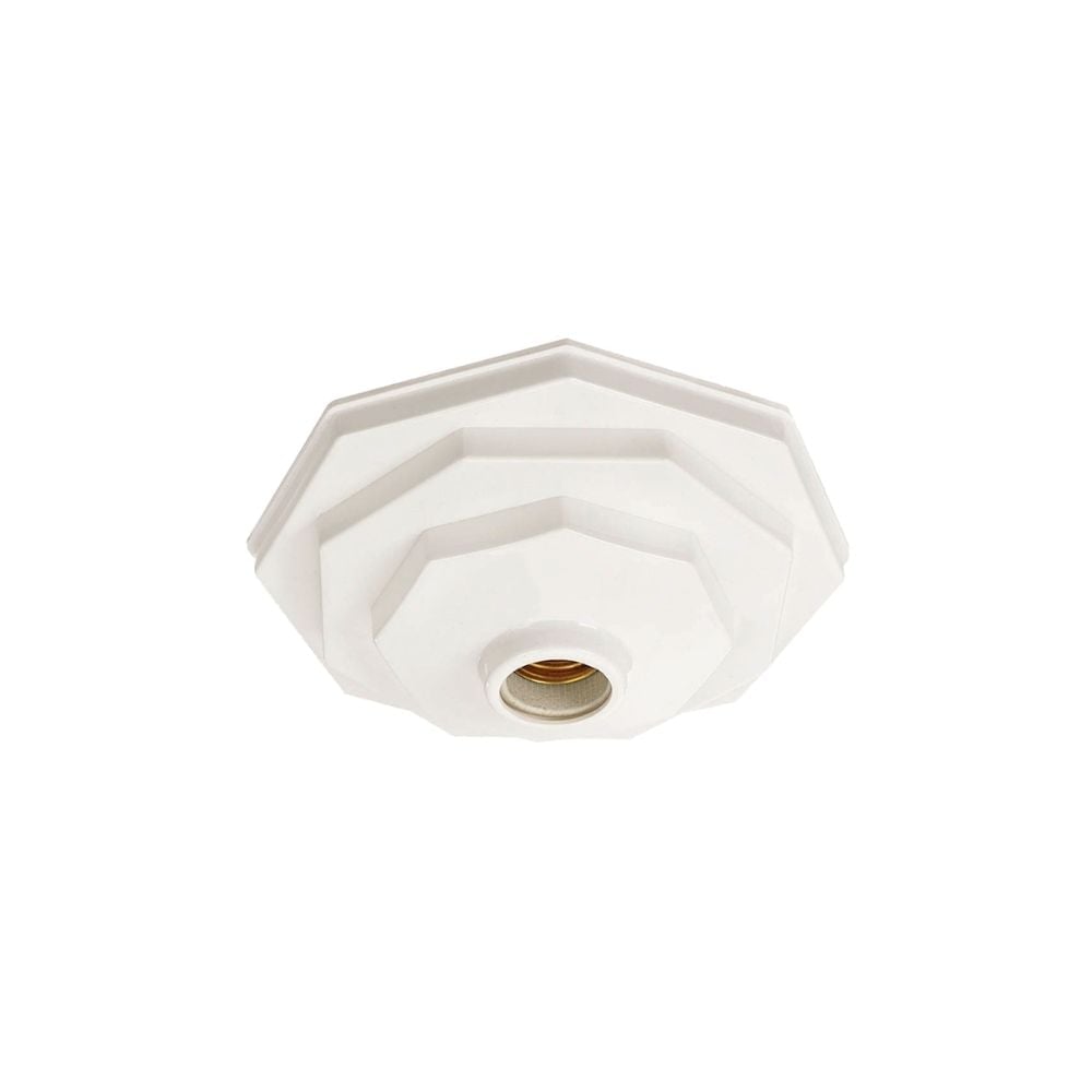 Plafonier PVC Pavilonis 910 Branco Sextavado Soquete Porcelana 891001/200