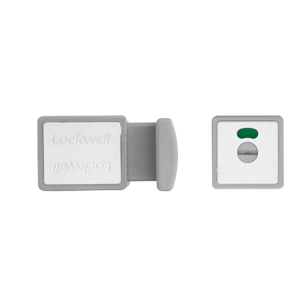 Trinco WC Livre/Ocupado PVC 35mm Cinza Branco Lockwell 823