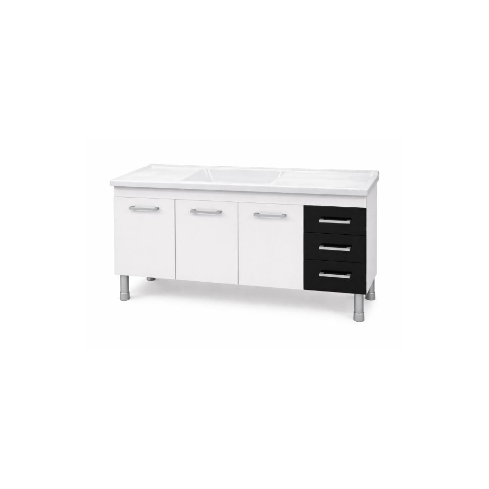 Gabinete para Banheiro Light 1,50m com Pés 3 Portas 144x50x82cm - imagem 1