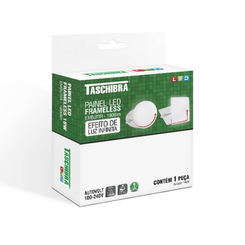 PLAF.LED TASCH.FRAM.B.I.EMB.RD.18W 6500K - imagem 1