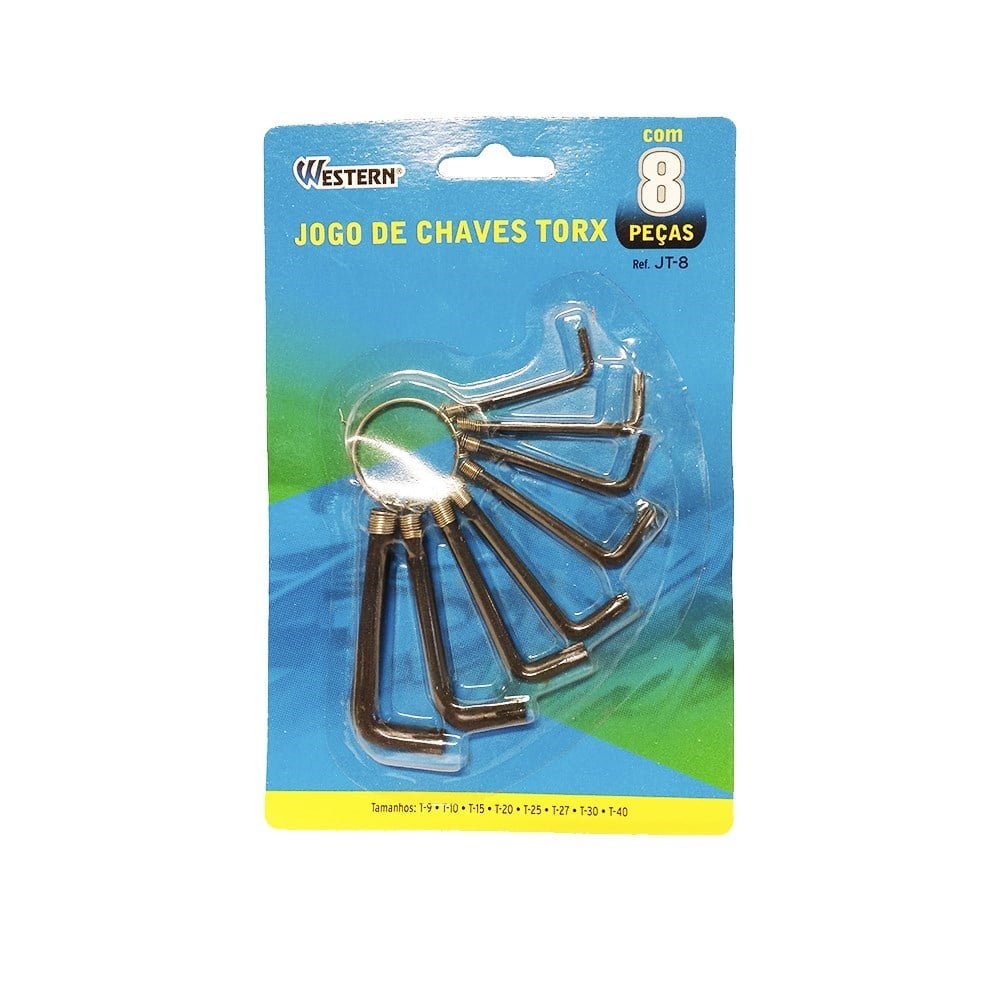 Chave Torx Western T09aT40 com ARGOLA8PECAS JT-8