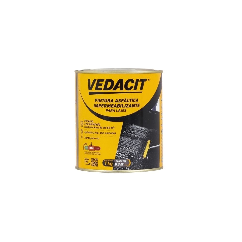 Pintura Asfáltica Impermeabilizante Vedacit 1 kg Preto | 121804 - imagem 1