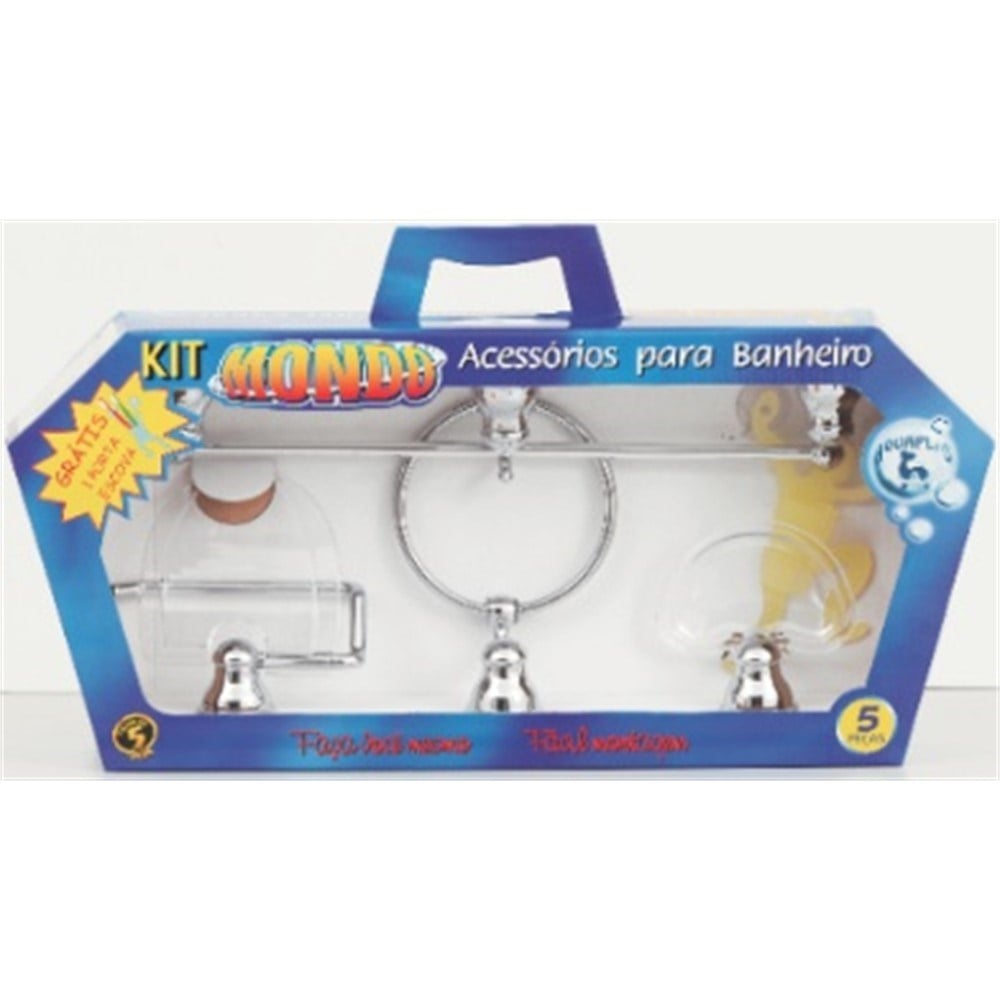 Acessório WC Aquaplas Mondo Cromado/Cristal 7 Peças 4040311