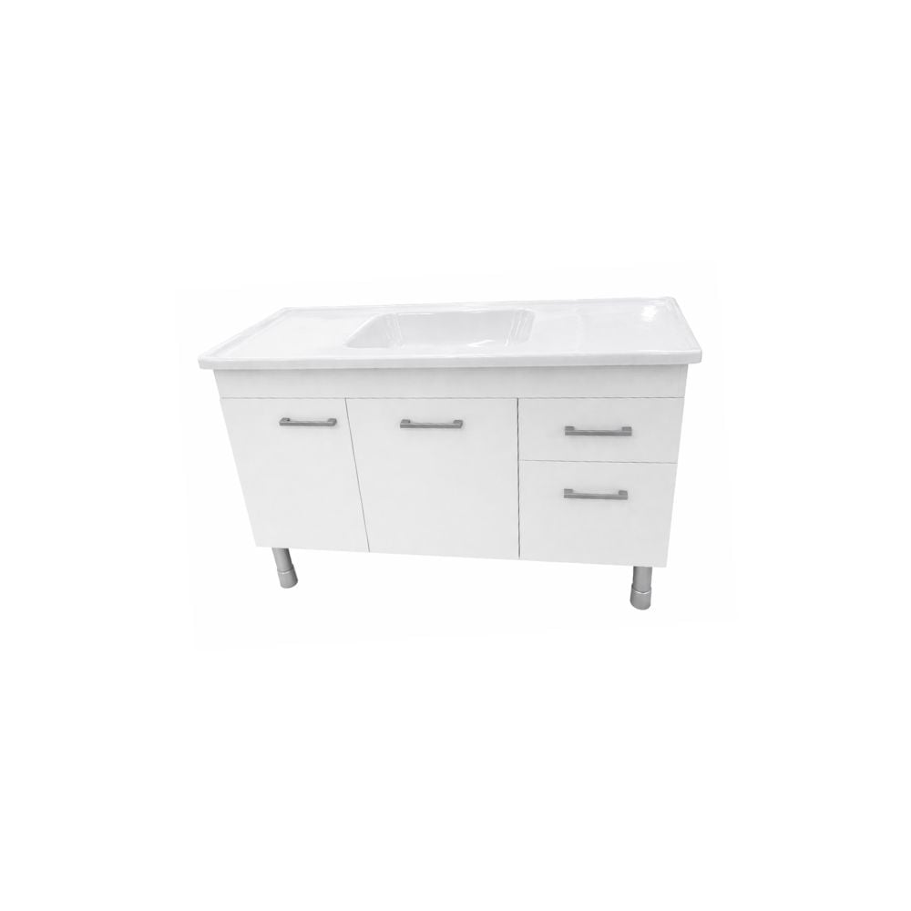 Gabinete para Banheiro Light 1,20m com Pés 2 Portas 114x50x82cm Branco - imagem 1