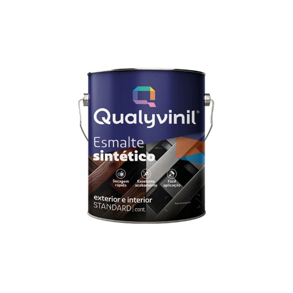 Qualyvinil Tinta Esmalte Sintético Madeira Metal 225ml - Cinza Médio Brilhante - imagem 1