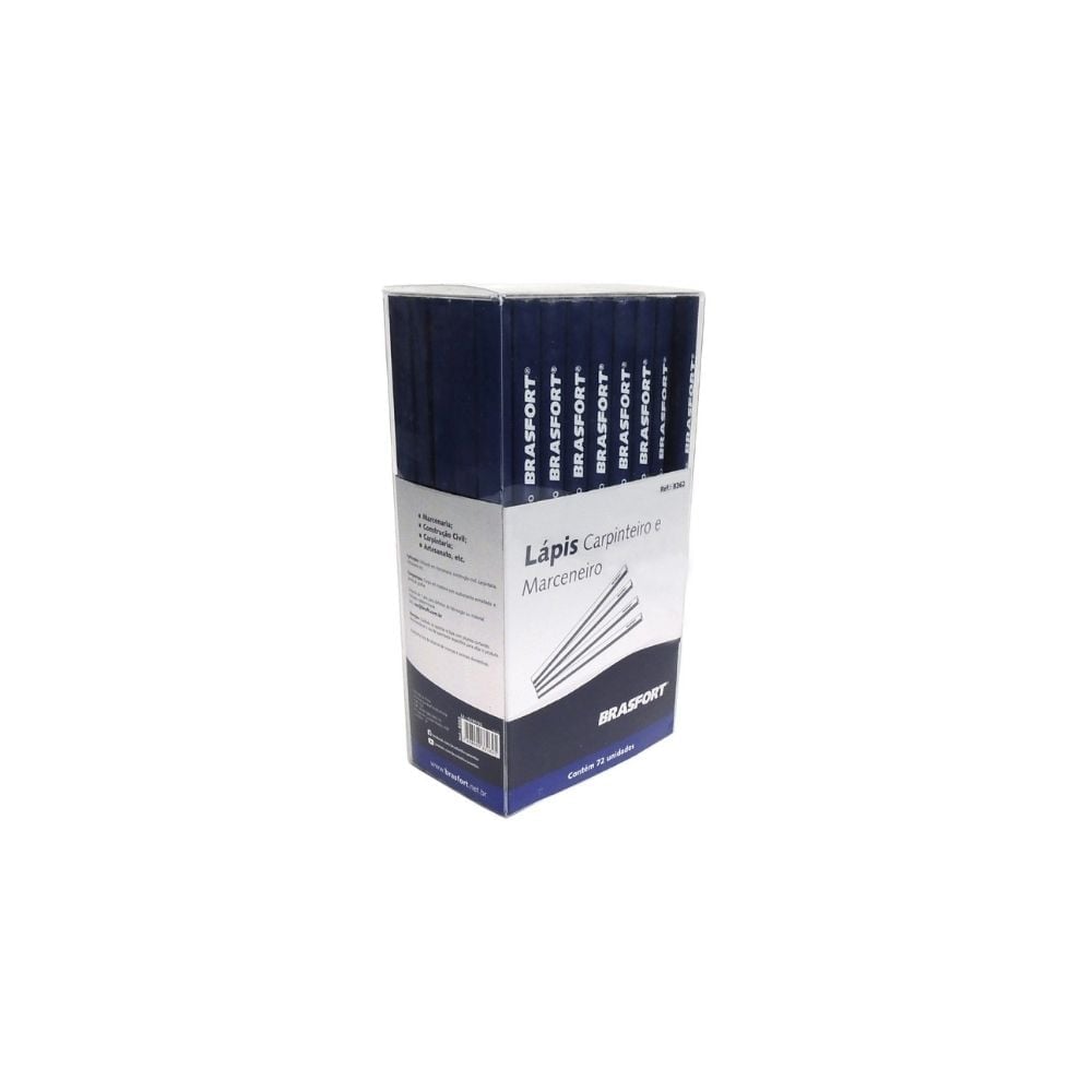 Lapis Carpinteiro Brasfort 1A. Linha 1/2 Grossa 72 Peças 8262