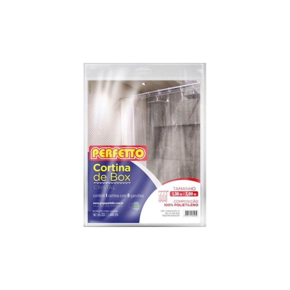 Cortina para Box Perfetto Transparente 1.38 X 2.00M 0143