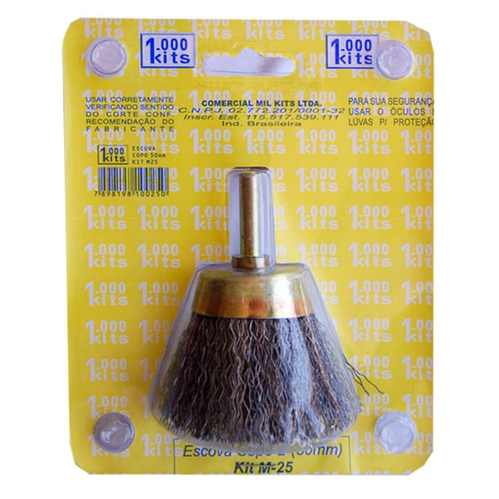 Escova Aço Milkits Copo 50mm 2" Cartela 1 Peça M25