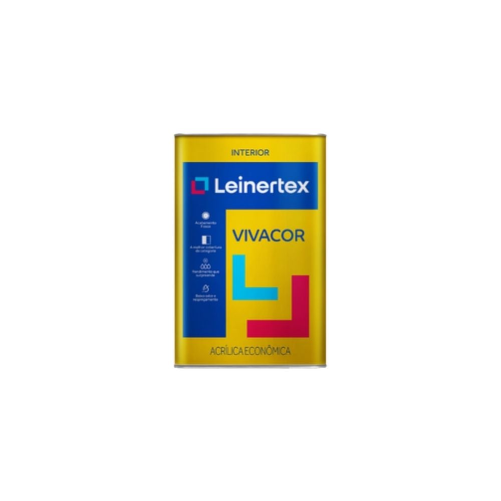 Tinta Acrílica Fosca Vivacor Leinertex 18L – Cor Amarelo Canário - imagem 1